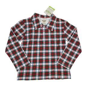 NWT The Oaks Apparel 8Y Christmas Plaid Polo